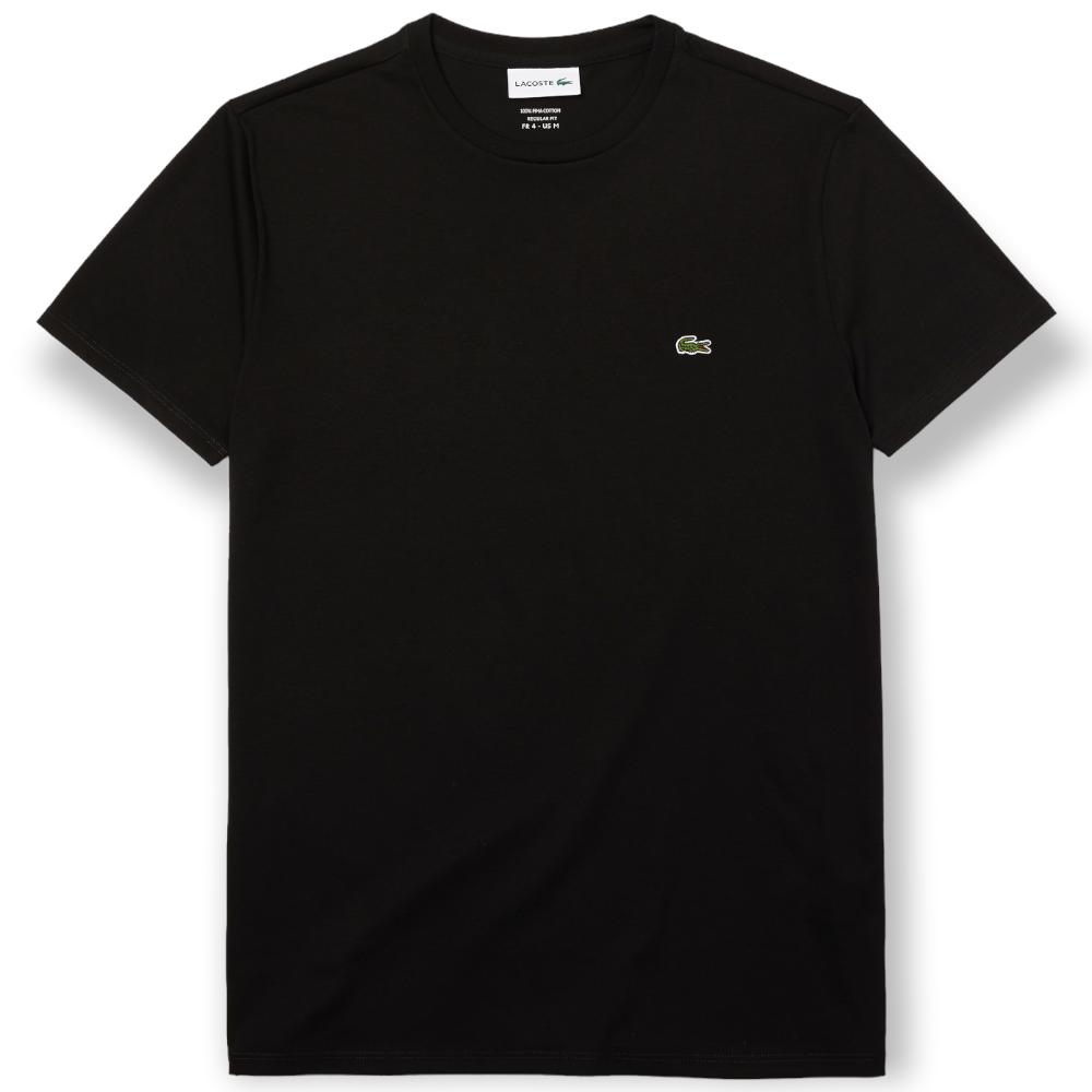 LACOSTE Men Crew Neck Pima Cotton Jersey T-Shirt (Black)-Black-XXX-Large-Nexus Clothing