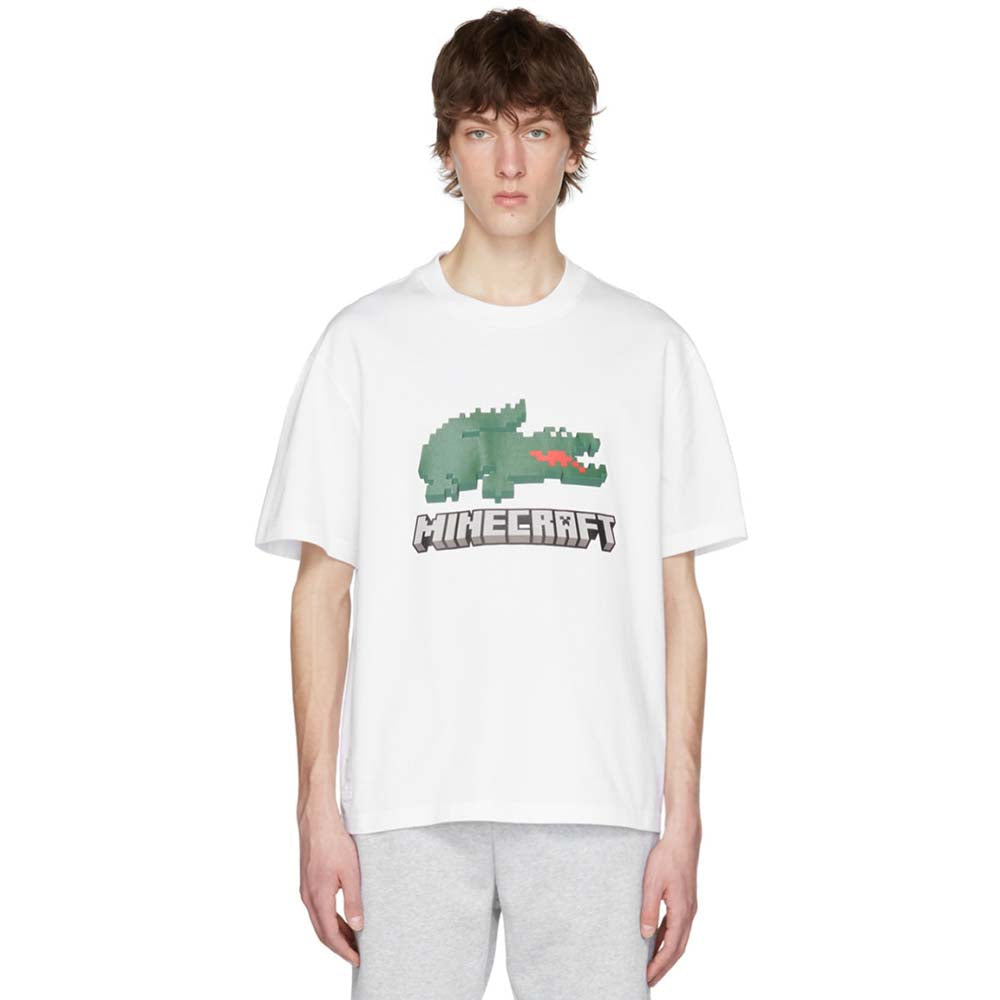 LACOSTE Men Minecraft Tee (White)-Nexus Clothing