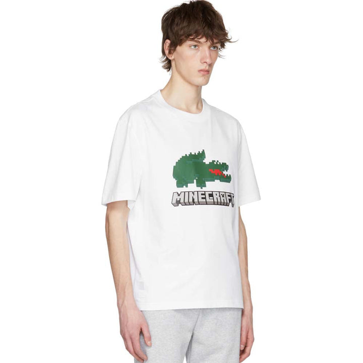 LACOSTE Men Minecraft Tee (White)-Nexus Clothing