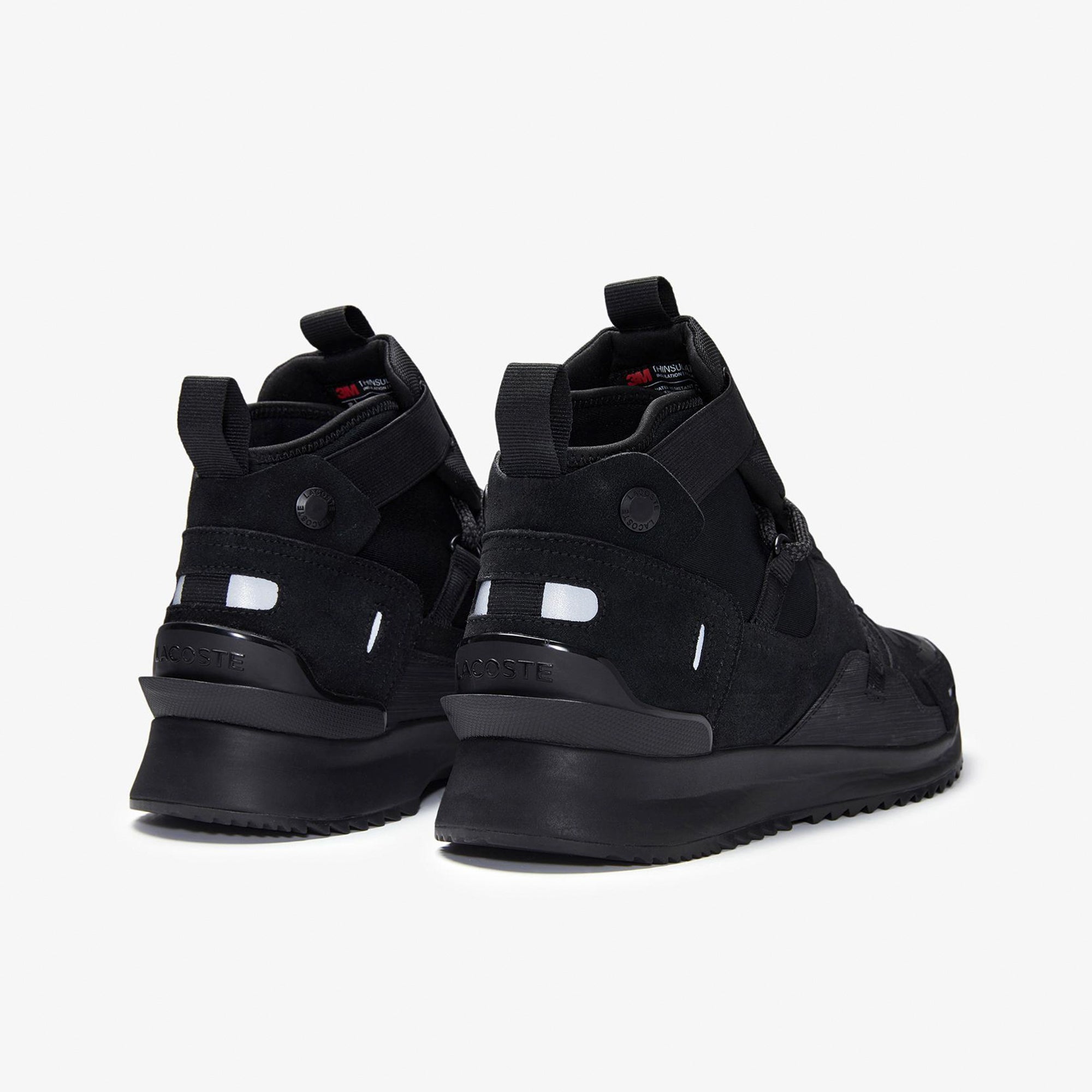LACOSTE Men Run Breaker Suede Sneakers (Black)4