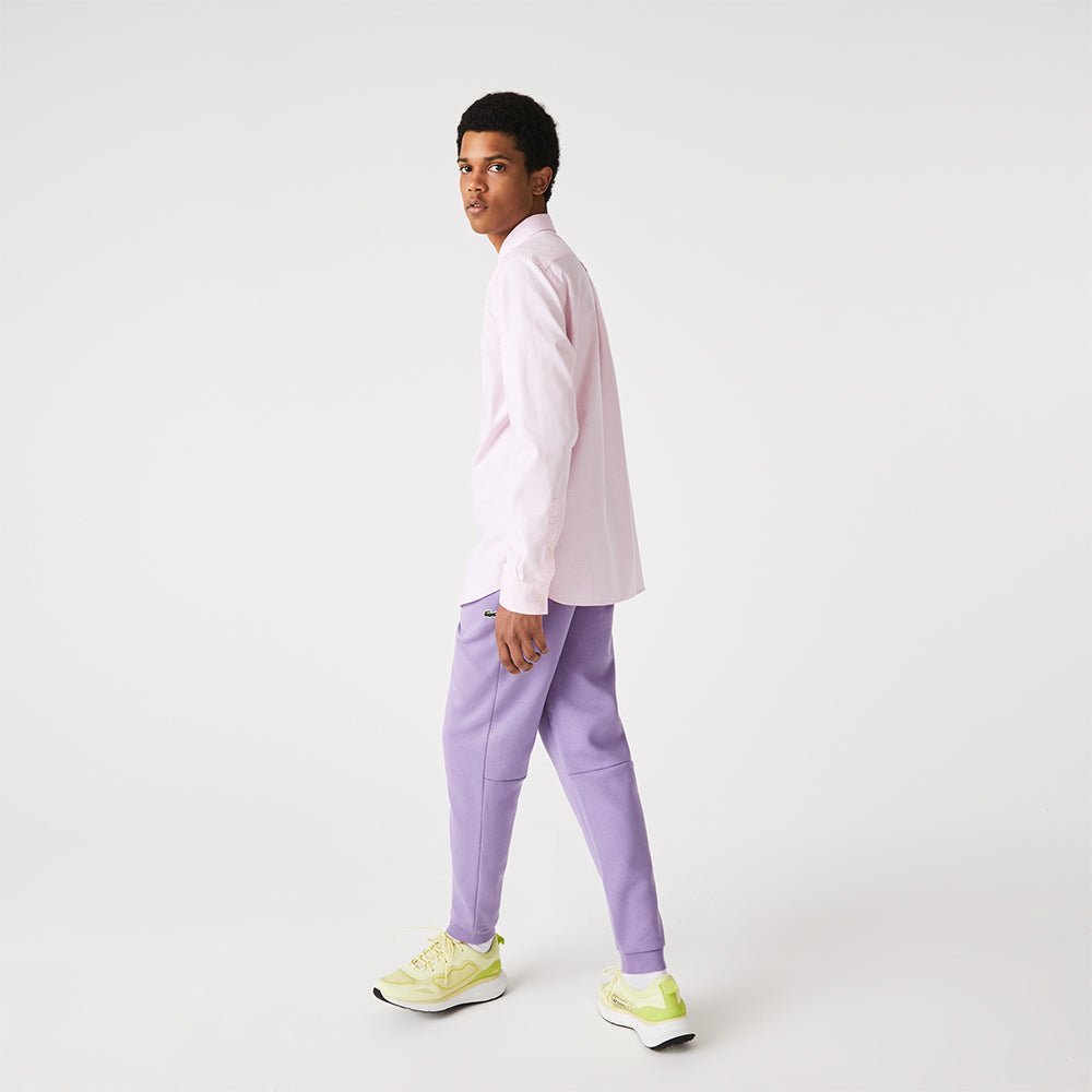 LACOSTE Men’s Lacoste Tapered Fit Fleece Trackpants (Neva Purple) 3