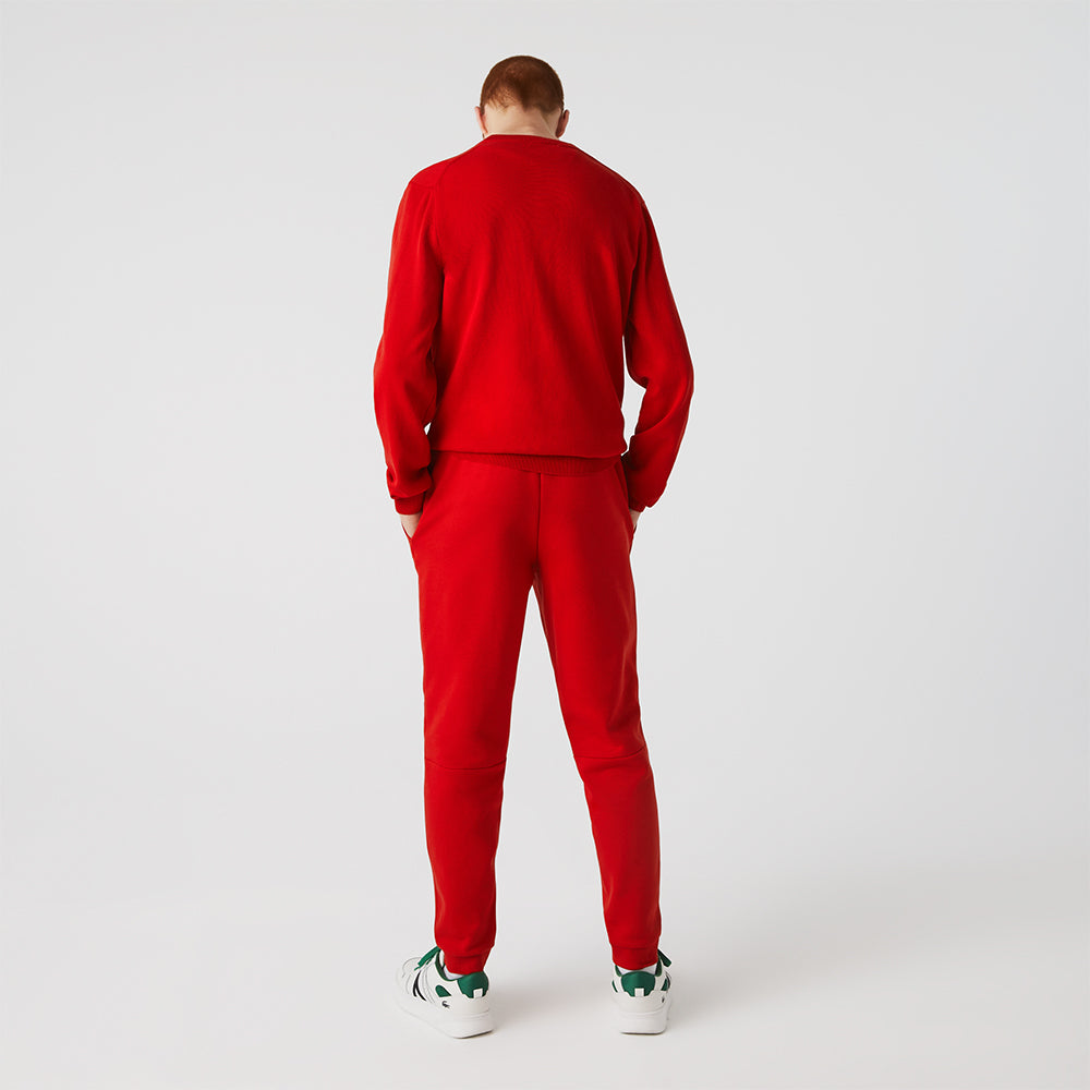 LACOSTE Men’s Lacoste Tapered Fit Fleece Trackpants (Red) 2
