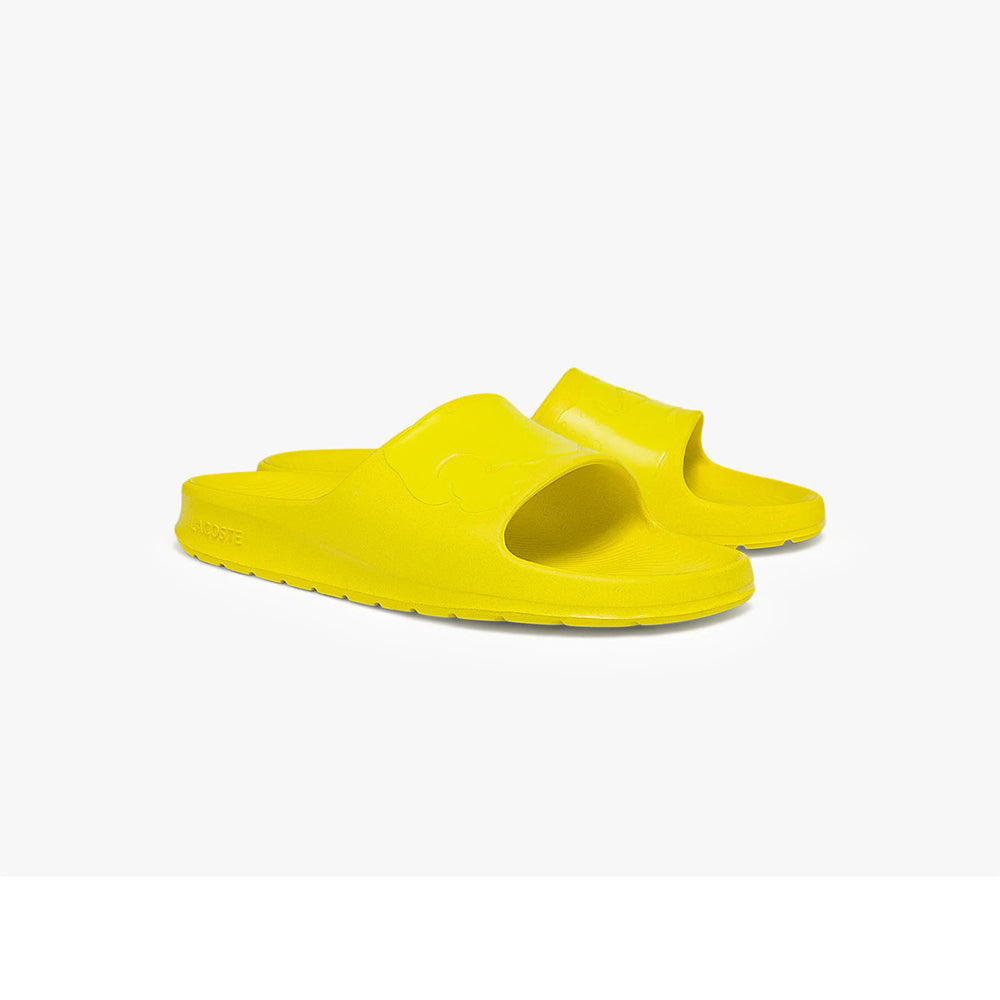 Lacoste Men's Croco 2.0 Synthetic Logo Strap Slides (Yellow)-Nexus Clothing