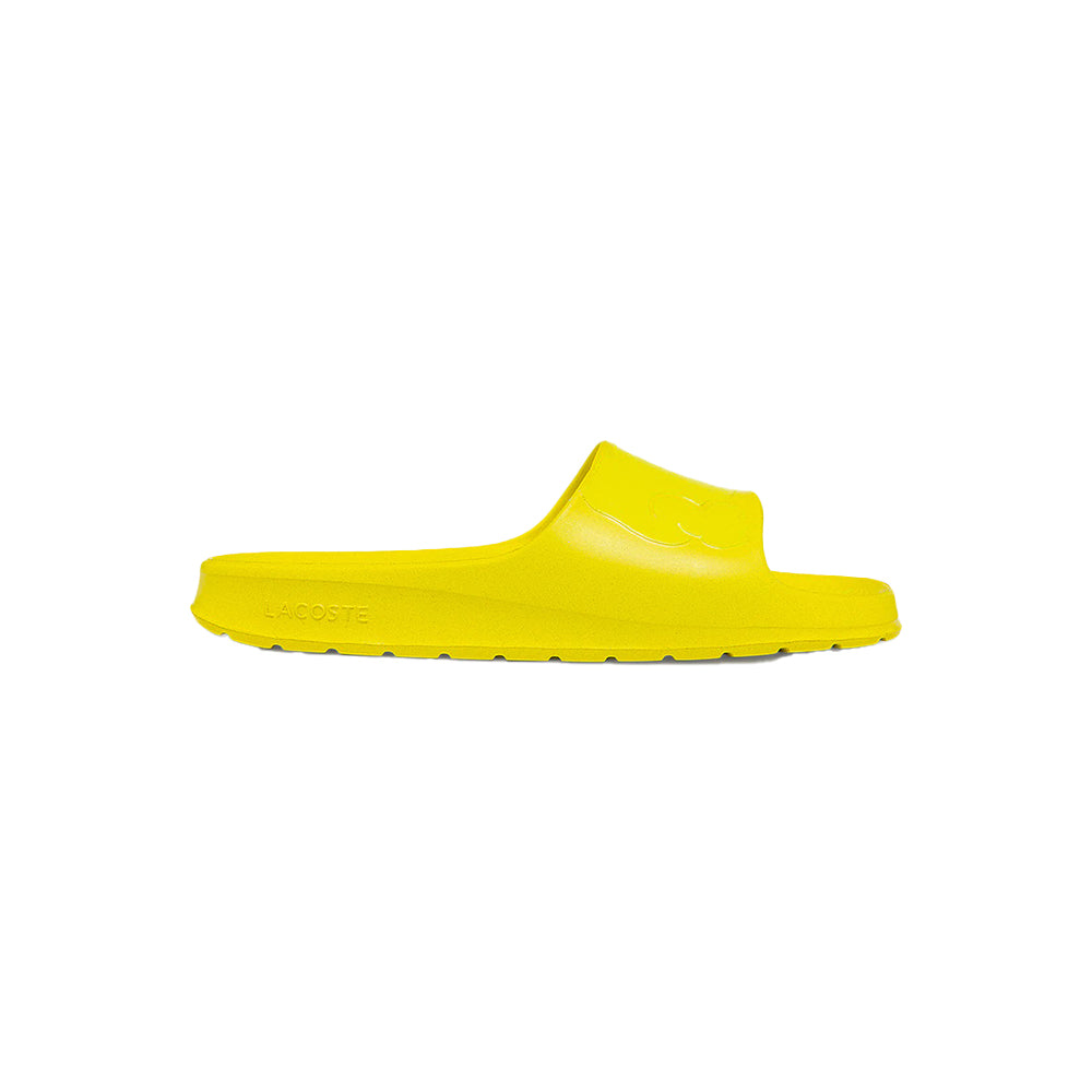 Lacoste Men's Croco 2.0 Synthetic Logo Strap Slides (Yellow)-Light Yellow-7-Nexus Clothing