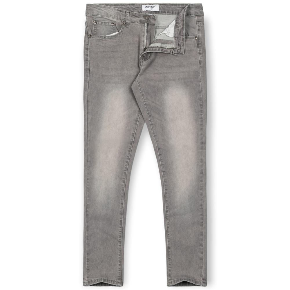 M. Society Men Super Stretch Skinny Fit Jeans (Grey)-Grey-42W X 32L-Nexus Clothing
