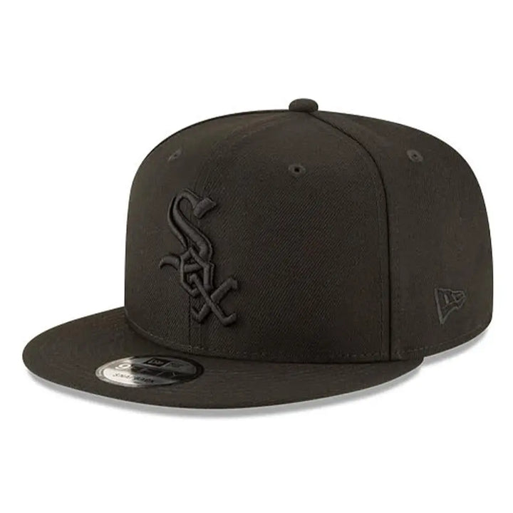 New Era Chicago White Sox Blackout MLB Basic 9Fifty Snapback Hat-Black-OneSize-Nexus Clothing