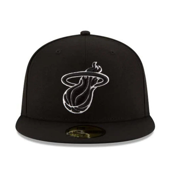 New Era MIAMI HEAT BLACK & WHITE 59FIFTY FITTED-Nexus Clothing