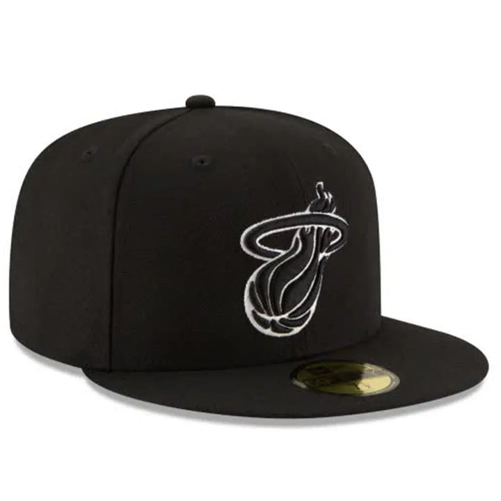 New Era MIAMI HEAT BLACK & WHITE 59FIFTY FITTED-Nexus Clothing