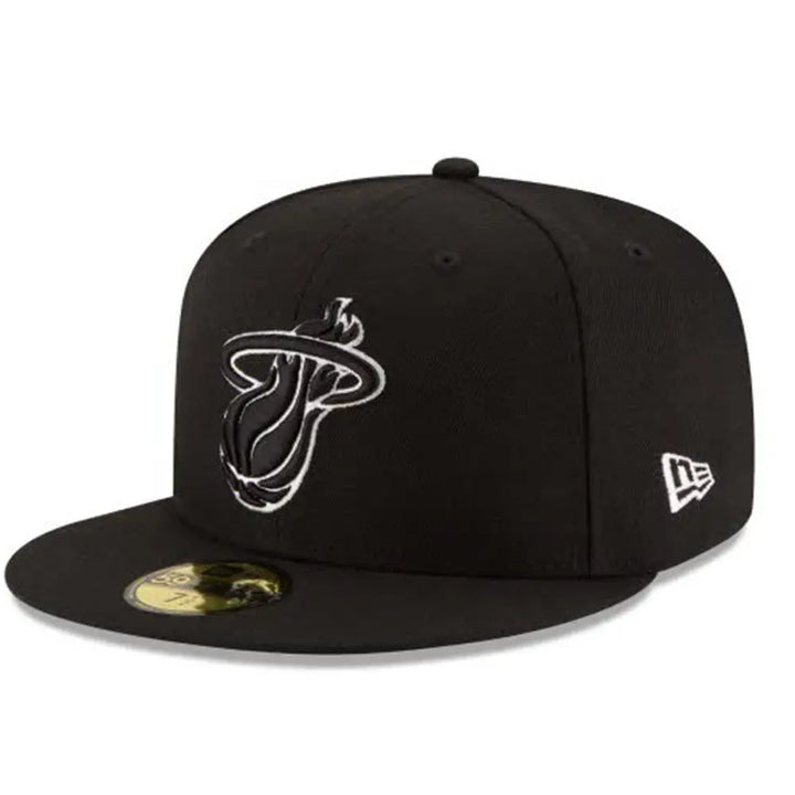 New Era MIAMI HEAT BLACK & WHITE 59FIFTY FITTED-Black White-7-Nexus Clothing