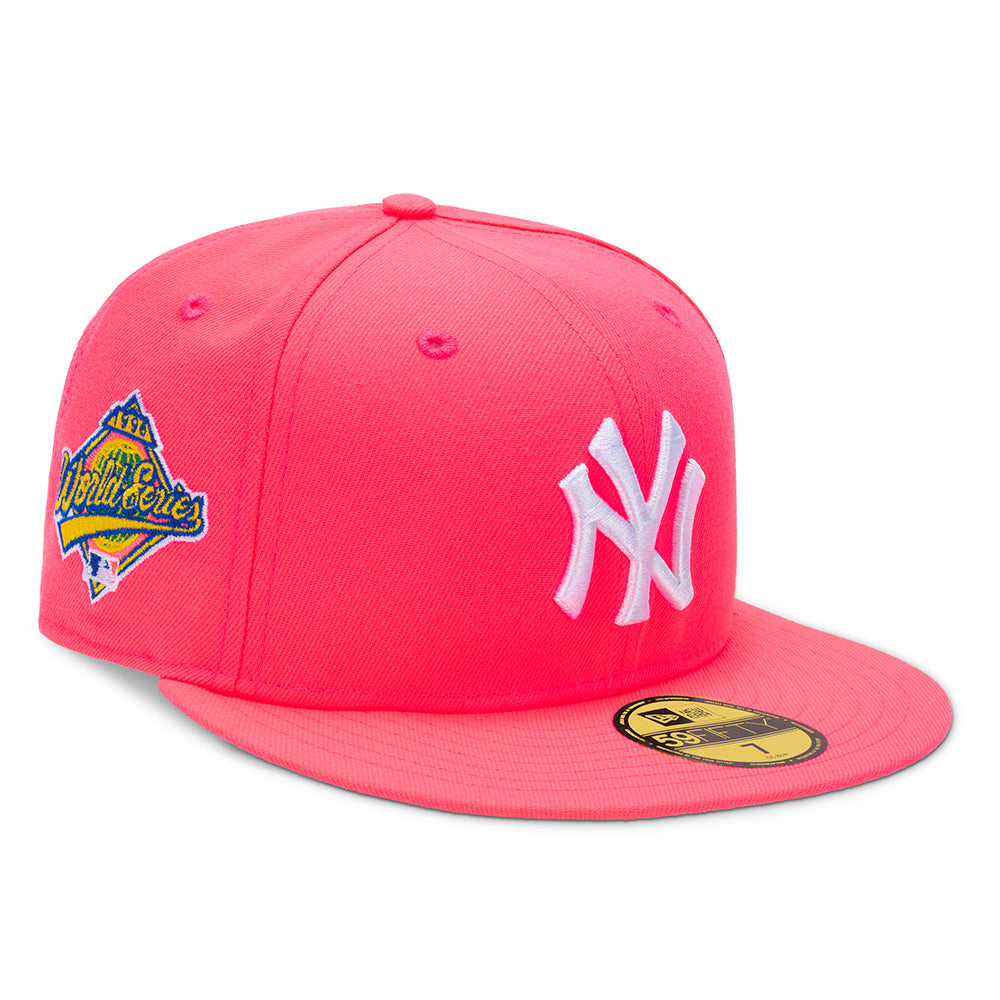 Men's New Era Pink/Blue York Yankees Olive Undervisor 59FIFTY Fitted Hat
