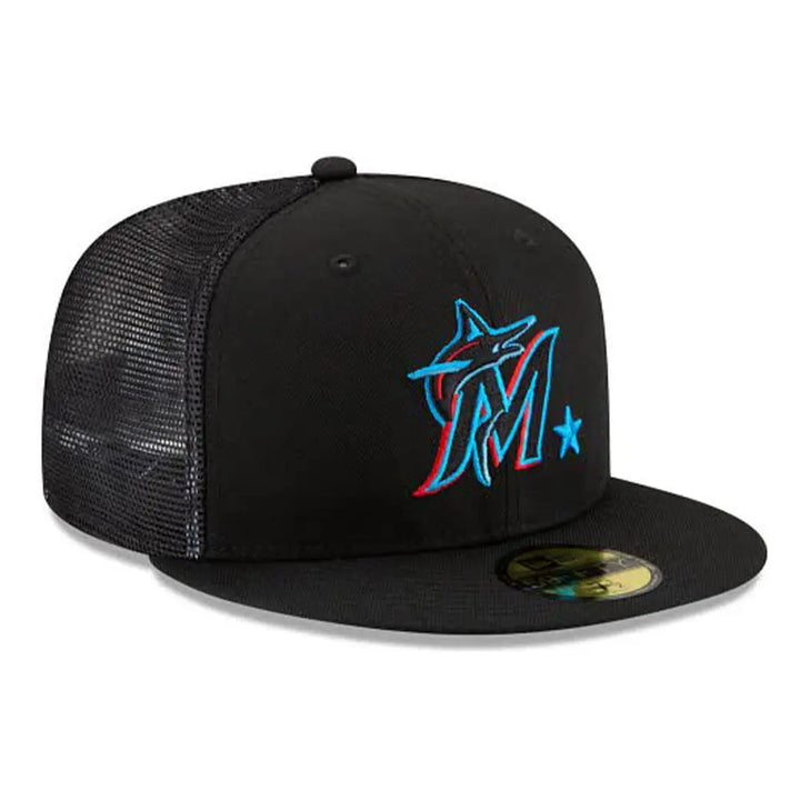 New Era Men 59Fifty MLB Miami Marlins ASGW Black Mesh back Fitted-Nexus Clothing