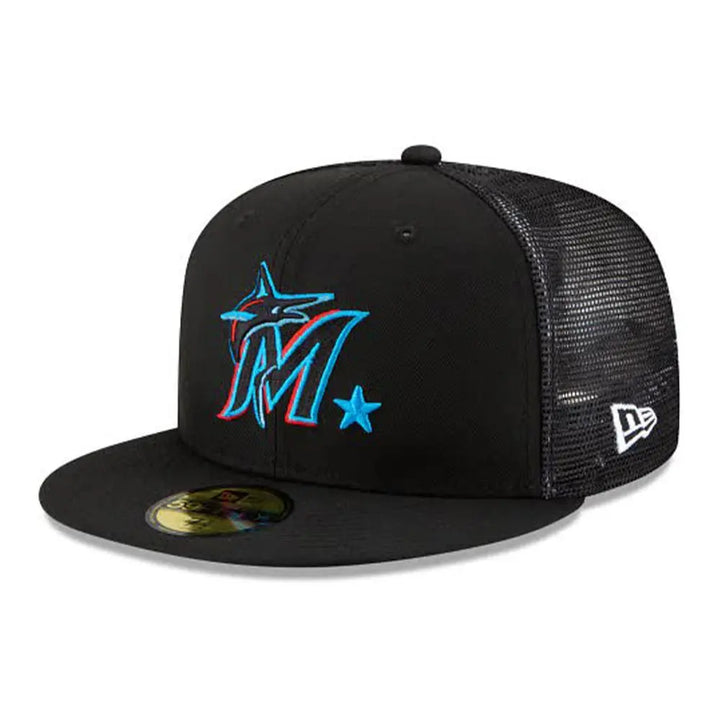 New Era Men 59Fifty MLB Miami Marlins ASGW Black Mesh back Fitted-Black-7-Nexus Clothing