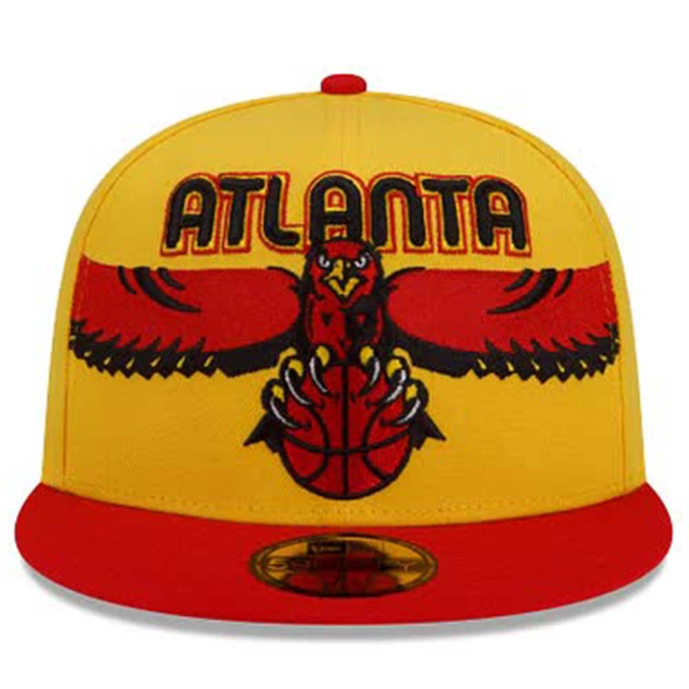 New Era Men Atlanta Hawks Fitted (Yellow Red)