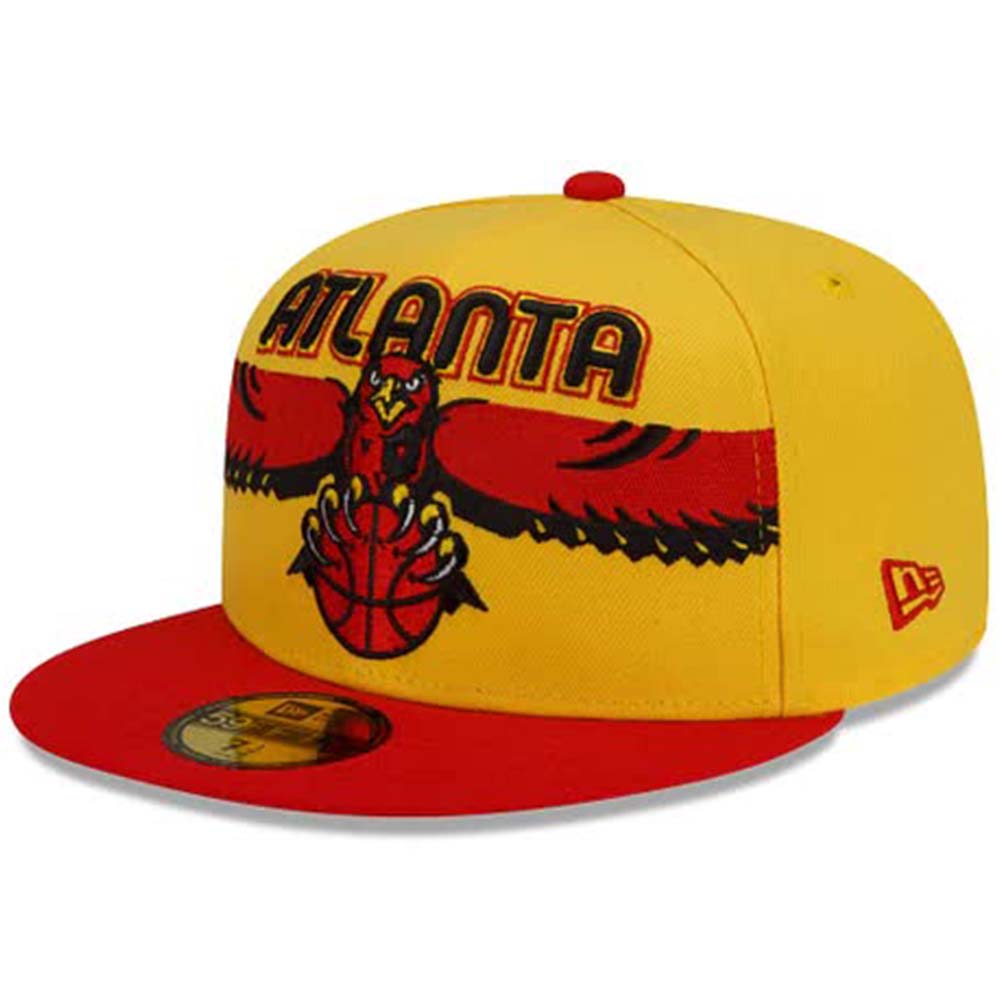New Era Men Atlanta Hawks Fitted (Yellow Red)