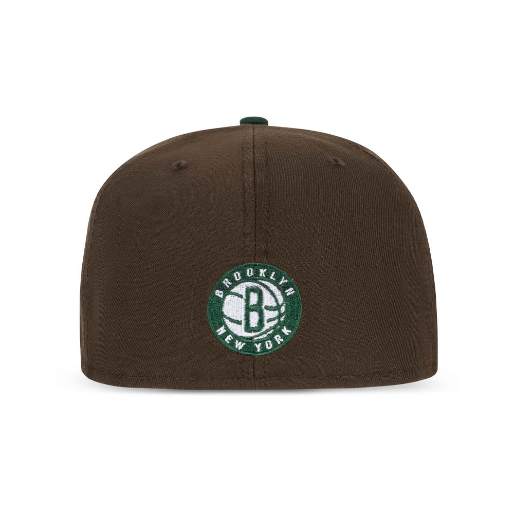New Era Men Brooklyn Nets Fitted (Brown Forest Green)-Nexus Clothing