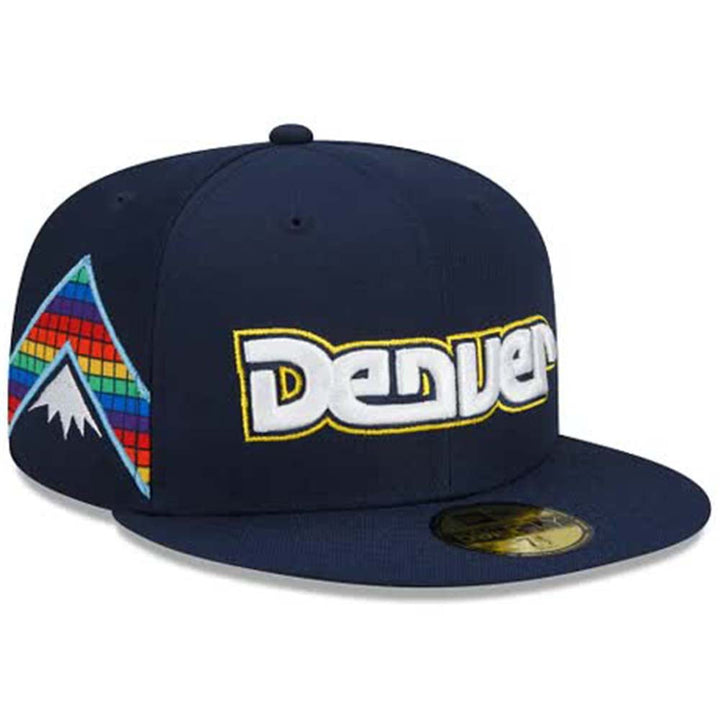 New Era Men Denver Nuggets Fitted (Navy)-Nexus Clothing