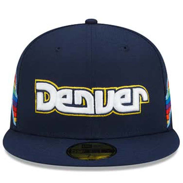 New Era Men's New Era White/Navy Denver Nuggets Back Half 9FIFTY Fitted Hat