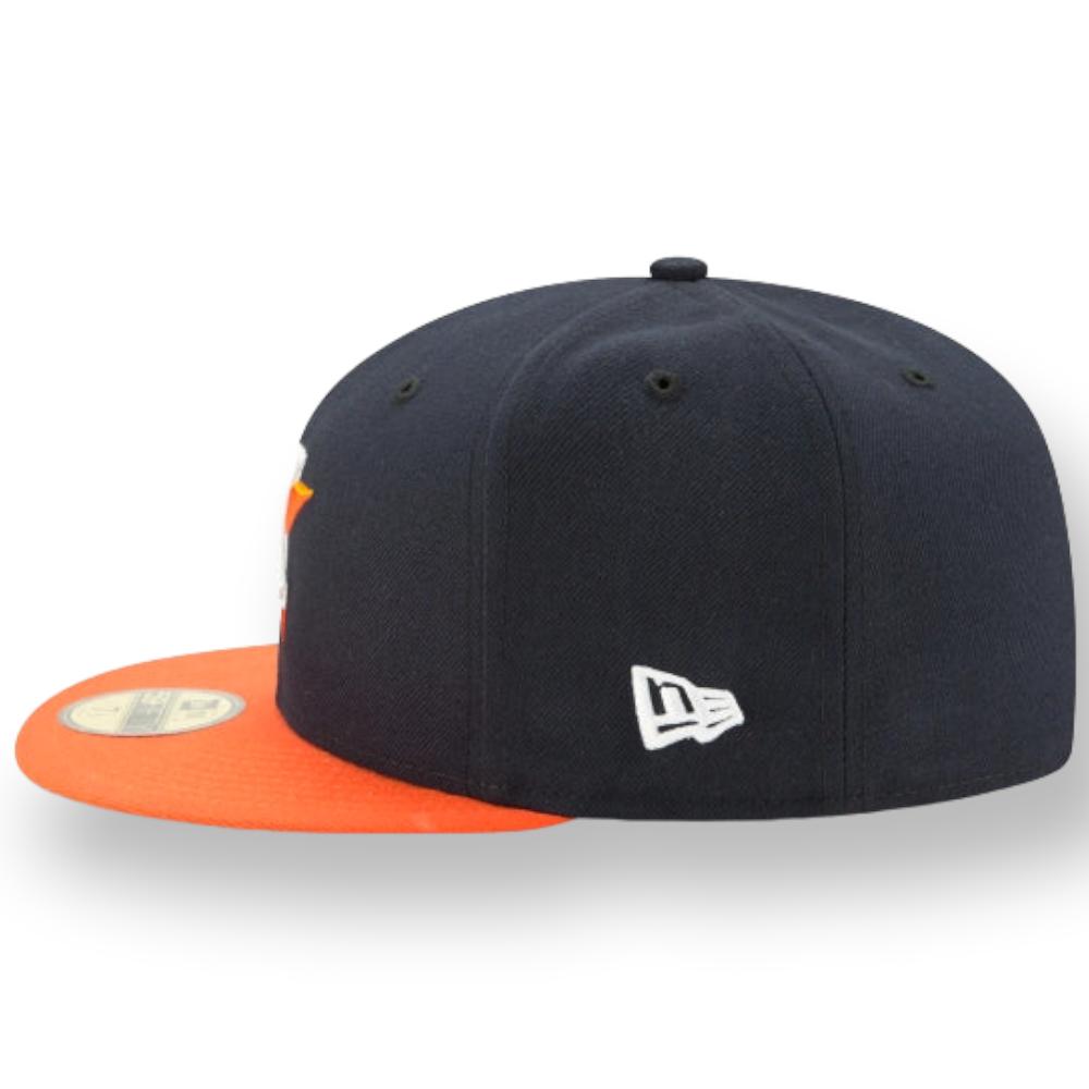 New Era Men Houston Astros Authentic Collection Road 59FIFTY Fitted (Navy Orange)-Nexus Clothing