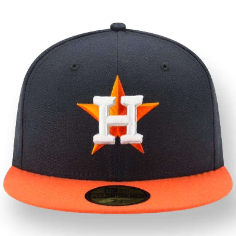 New Era Men Houston Astros Authentic Collection Road 59FIFTY Fitted (Navy Orange)