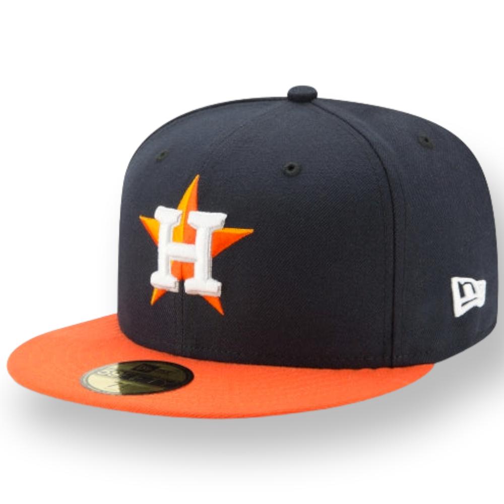 New Era Men Houston Astros Authentic Collection Road 59FIFTY Fitted (Navy Orange)-Navy Orange-8 1/8-Nexus Clothing