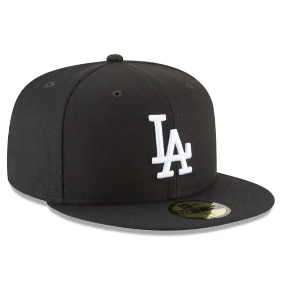 New Era Men Los Angeles Dodgers Black And White Basic 59Fifty Fitted-Nexus Clothing