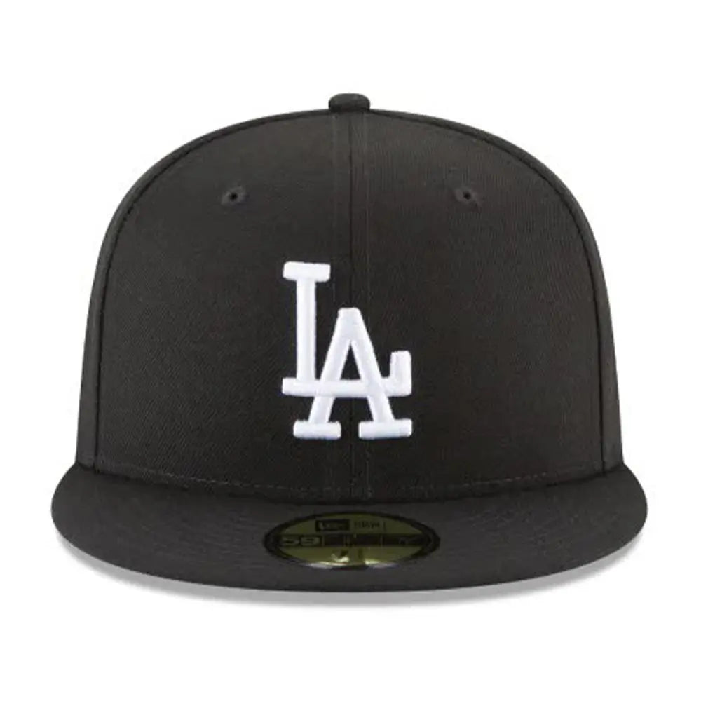 New Era Men Los Angeles Dodgers Black And White Basic 59Fifty Fitted-Nexus Clothing