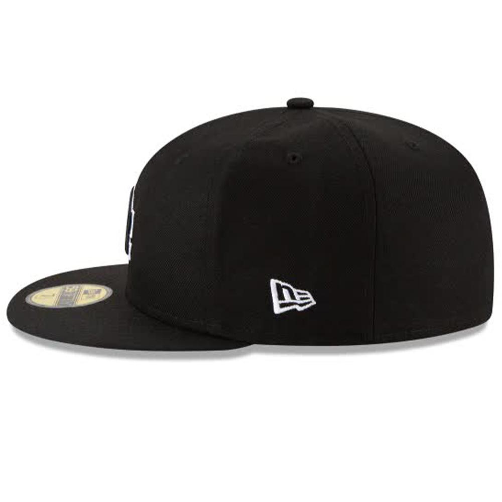New Era Men Los Angeles Dodgers Black Hat Outline 59Fifty Fitted