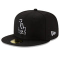 New Era Men Los Angeles Dodgers Black Outline 59Fifty Fitted