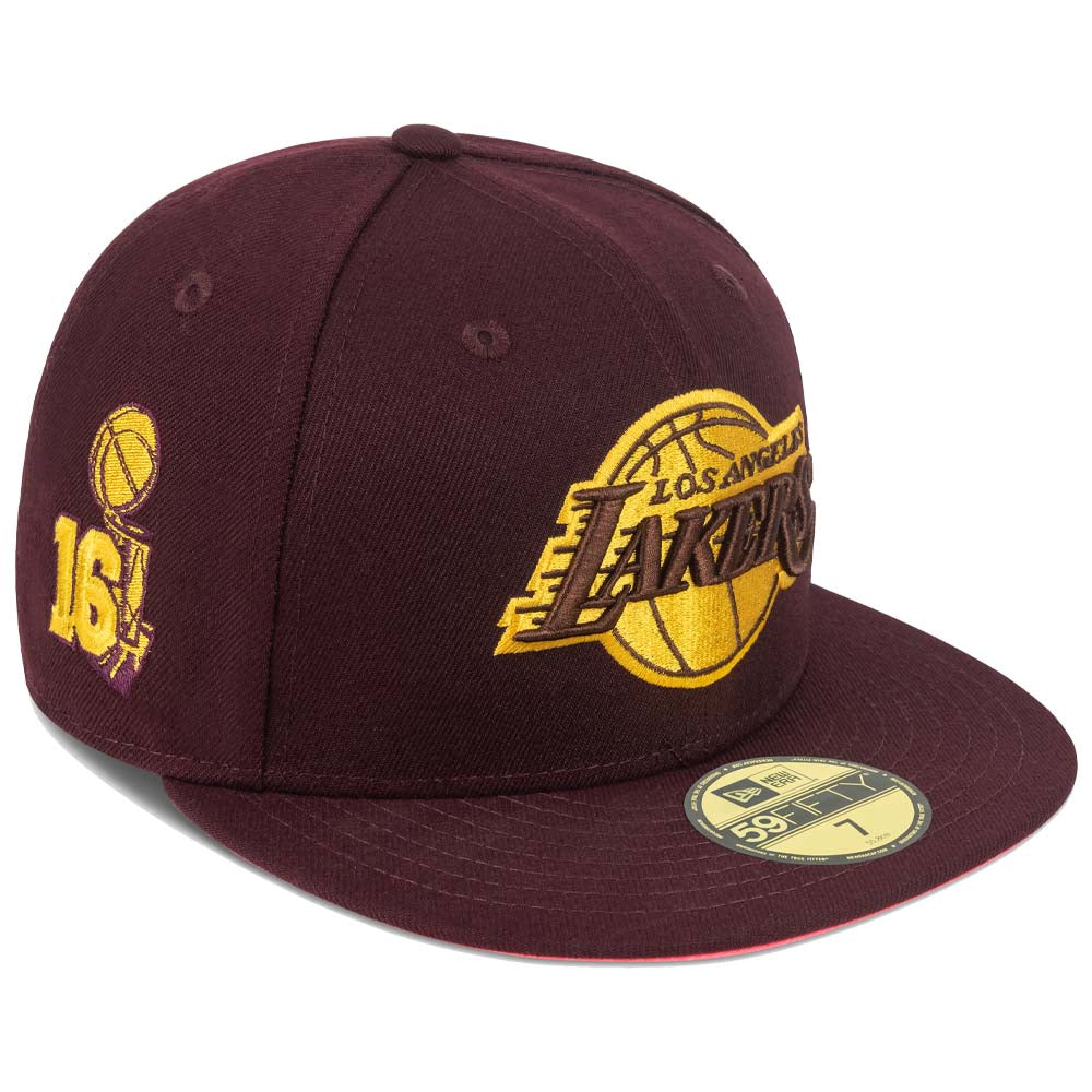 New Era Men Los Angeles Lakers Fitted (Maroon Pink)-Nexus Clothing