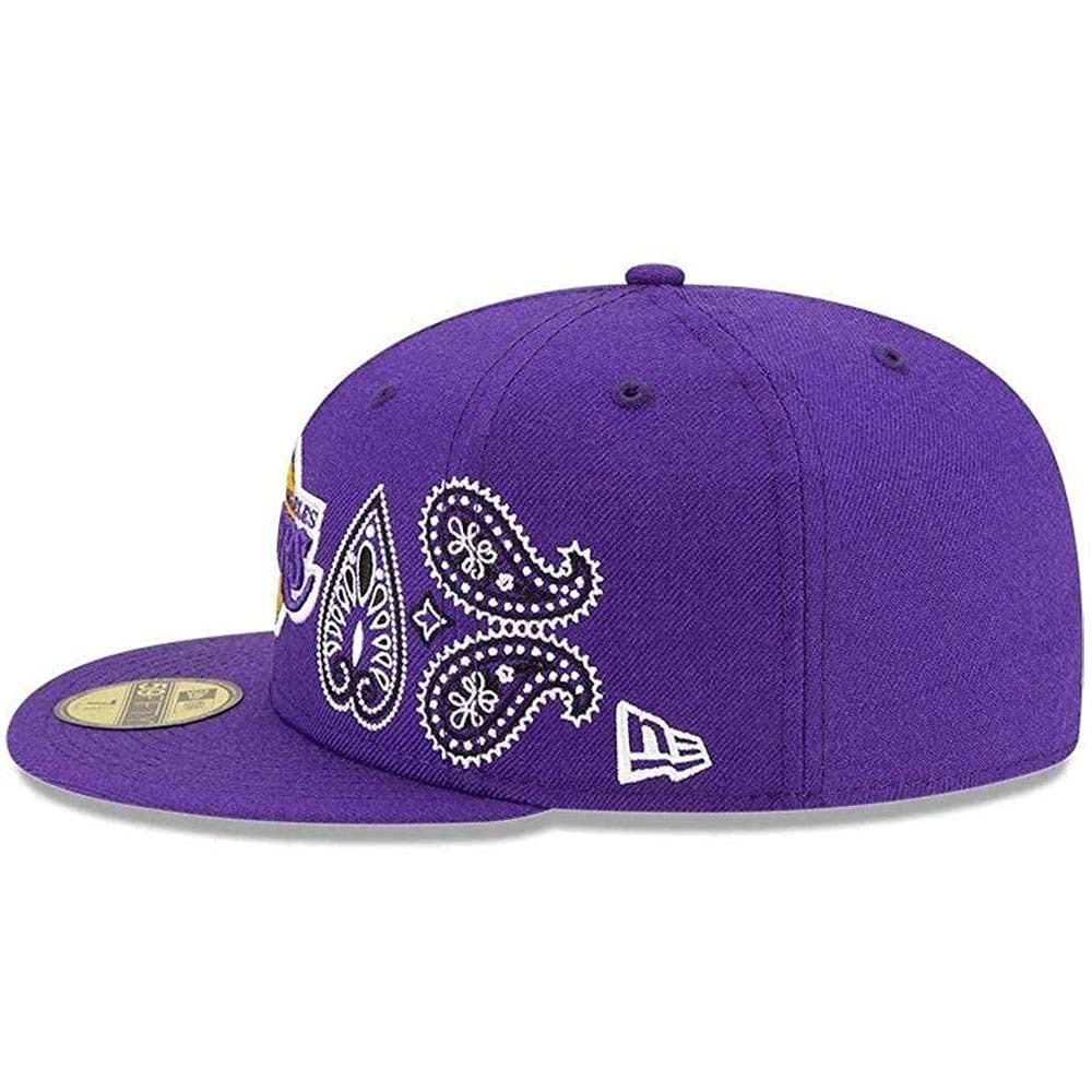 New Era Men Los Angeles lakers hats Fitted (Blue Purple)
