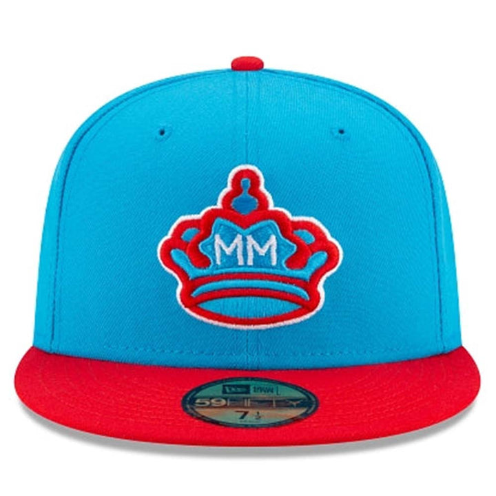 New Era Men Miami Marlins Fitted (Blue Red)-Nexus Clothing