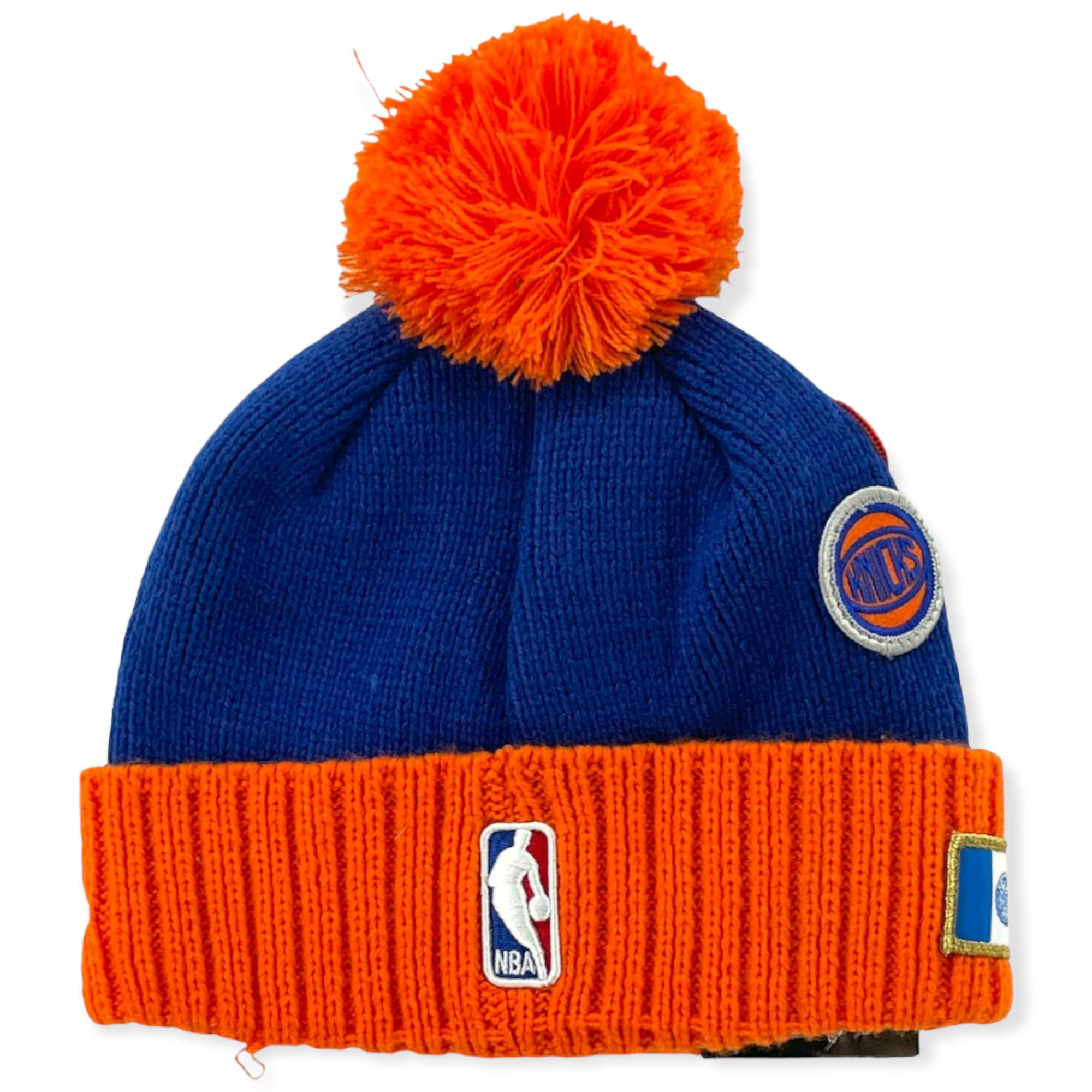 New Era Men NBA 18 Draft Knit New York Knicks Beanie (Royal Orange)-Royal Orange-One Size-Nexus Clothing