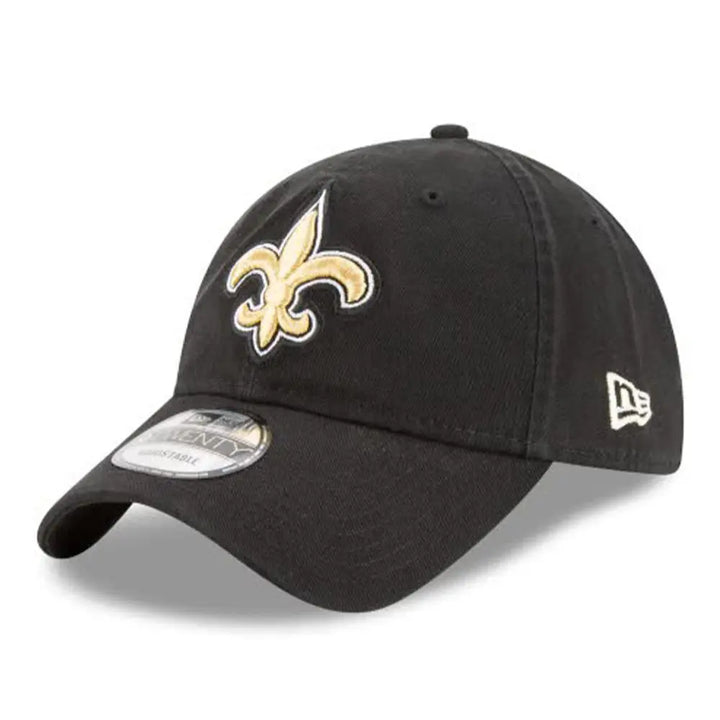 New Era Men NEW ORLEANS SAINTS CORE CLASSIC BLACK 9TWENTY ADJUSTABLE-Black-OneSize-Nexus Clothing