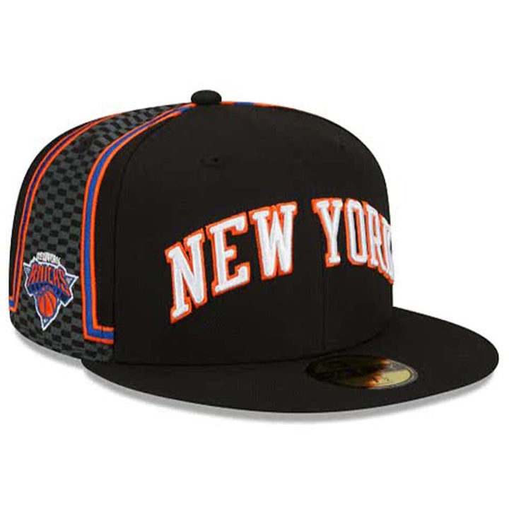 New Era Men New York Knicks Fitted (Black Orange)-Nexus Clothing