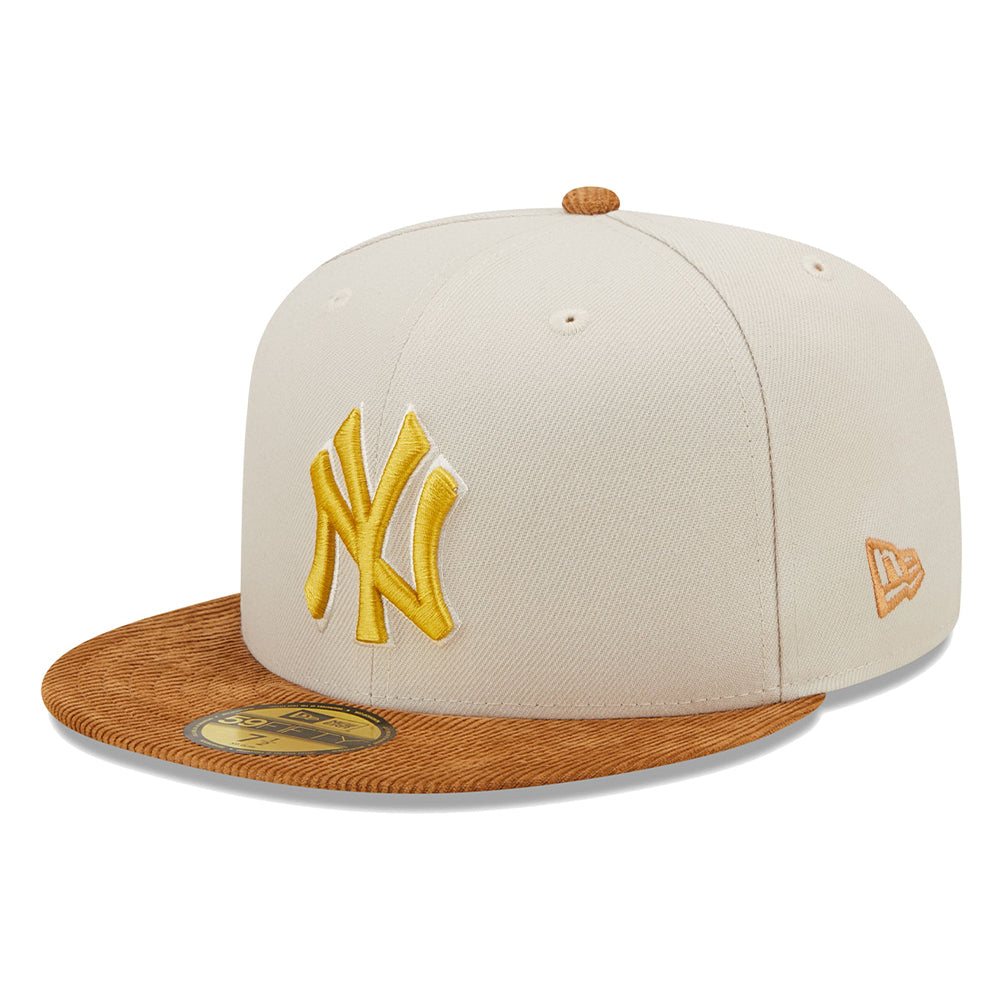 New Era Men New York Yankees Fitted (Khaki Brown)-Khaki Brown Yell-8 1/4-Nexus Clothing