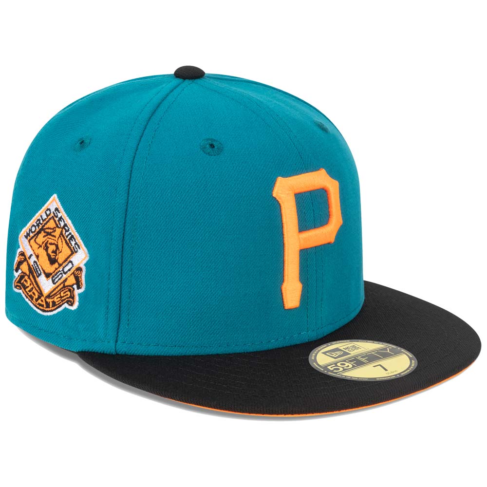 New Era 59FIFTY Pittsburgh Pirates Green Bottom Men's Fitted Hat Yellow Yellow-Black / 7 1/8