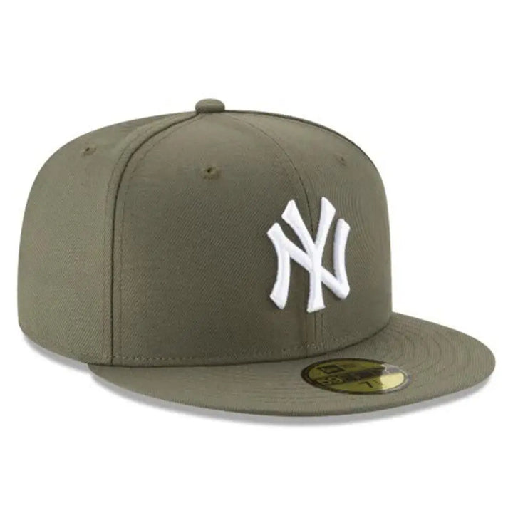 New Era New York Yankees Olive White Basic 59FIFTY Fitted-Nexus Clothing