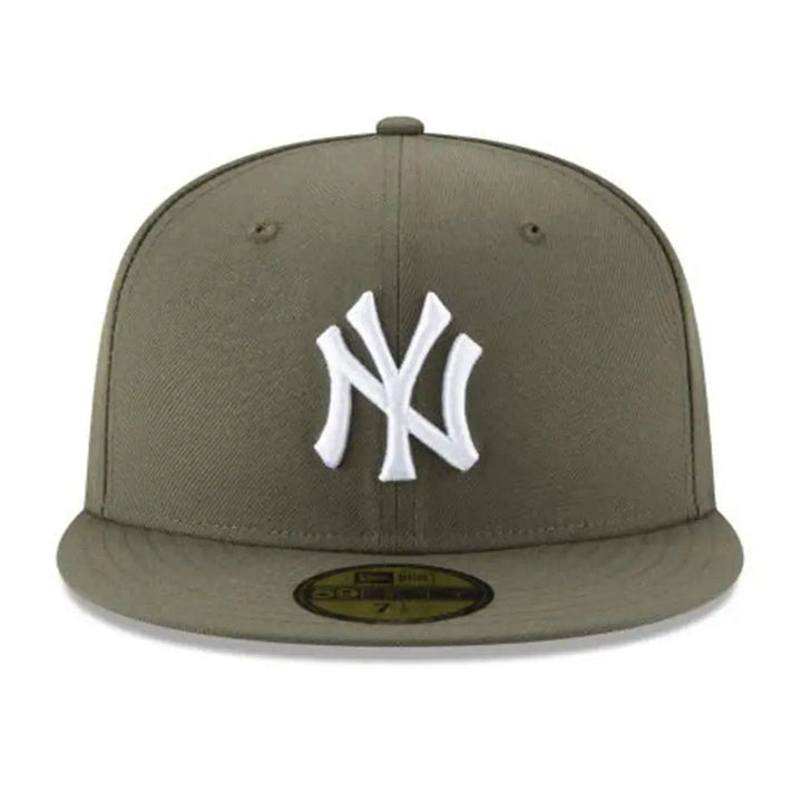 New Era New York Yankees Olive White Basic 59FIFTY Fitted-Nexus Clothing