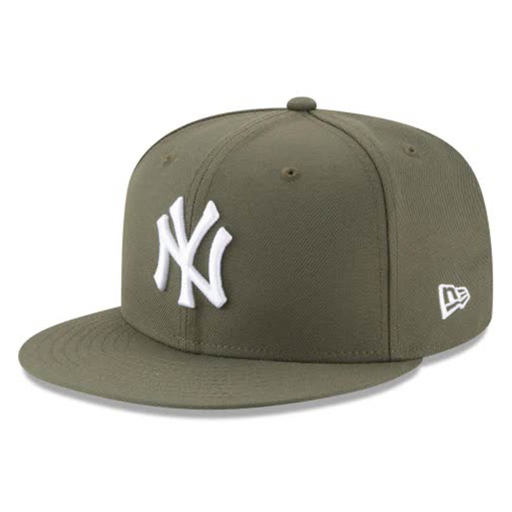 New Era New York Yankees Olive White Basic 59FIFTY Fitted-Hats-New Era-Olive-7- Nexus Clothing