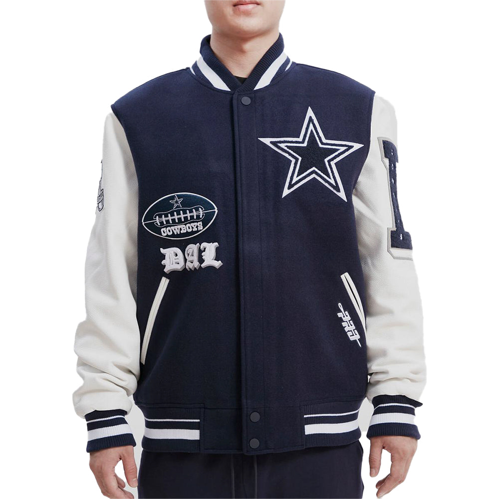Pro Standard Men Dallas Cowboys Jacket (Navy), Midnight Navy WH / Small