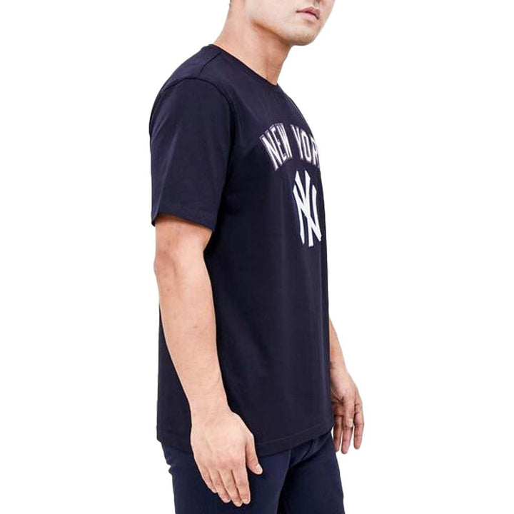 Pro Standard Men New York Yankees Stacked Logo Pro Team Shirt (Navy)-Nexus Clothing