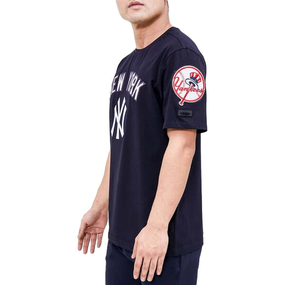 Pro Standard Men New York Yankees Stacked Logo Pro Team Shirt (Navy)-Nexus Clothing
