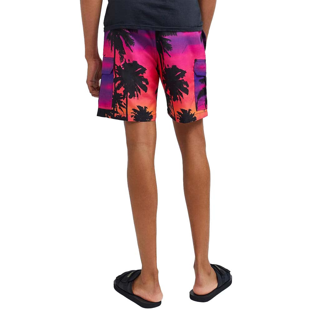 Reason Men Sunset Swim Shorts ( Pink Purple)-Men-Bottoms-Shorts-Swim-Shorts-Reason- Nexus Clothing