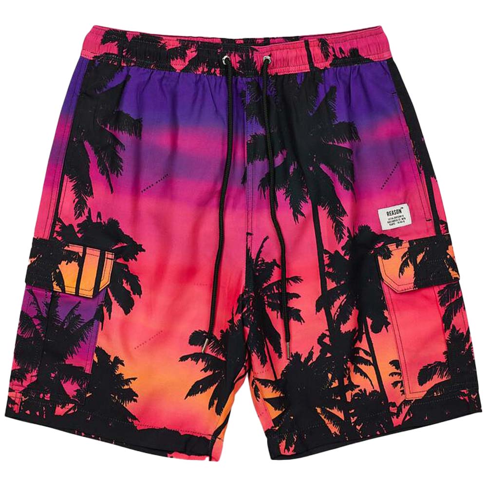 Reason Men Sunset Swim Shorts ( Pink Purple)-Nexus Clothing