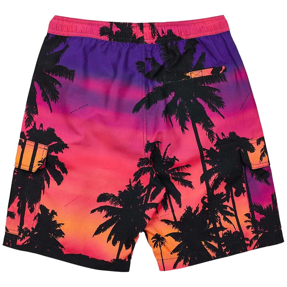 Reason Men Sunset Swim Shorts ( Pink Purple)-Men-Bottoms-Shorts-Swim-Shorts-Reason-Pink Purple-XXX-Large- Nexus Clothing