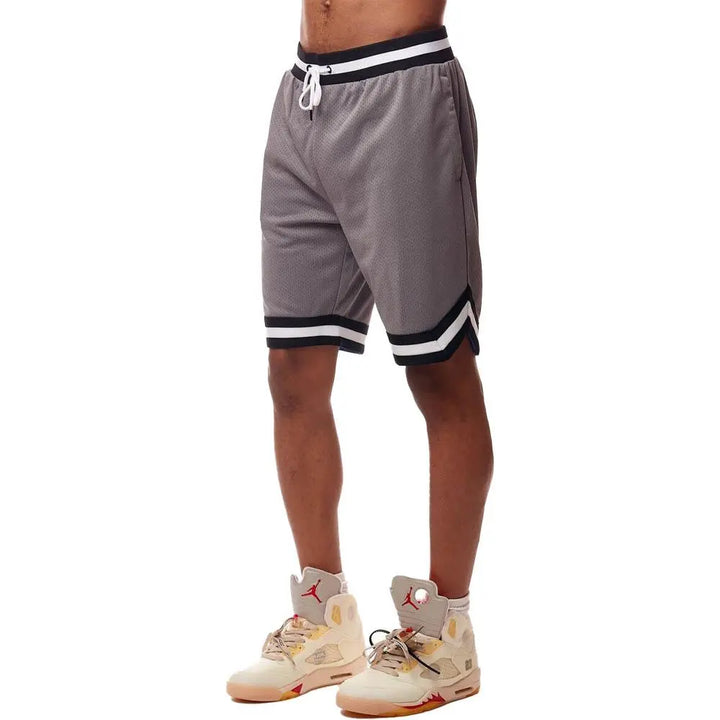 Rebel Minds Men Basic Solid Mesh Shorts Grey-Nexus Clothing