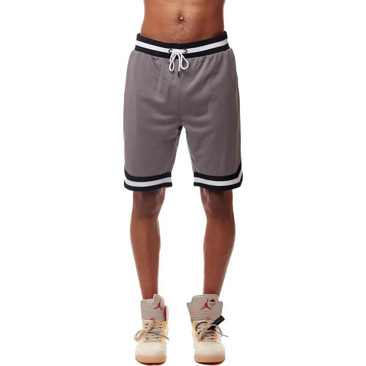 Rebel Minds Men Basic Solid Mesh Shorts Grey-Grey-Small-Nexus Clothing