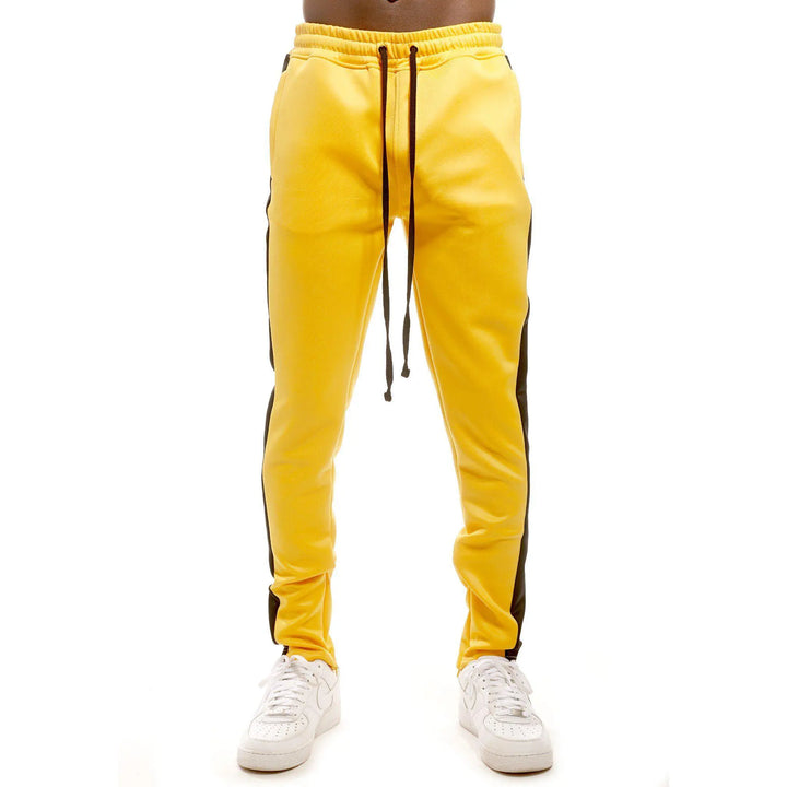 Rebel Minds Men Track Pants (Gold Black)-Nexus Clothing