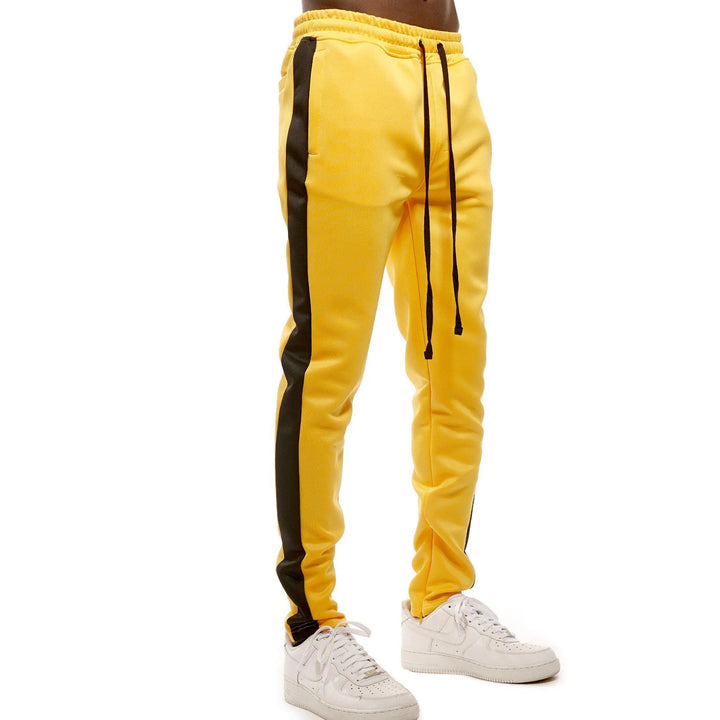 Rebel Minds Men Track Pants (Gold Black)-Nexus Clothing