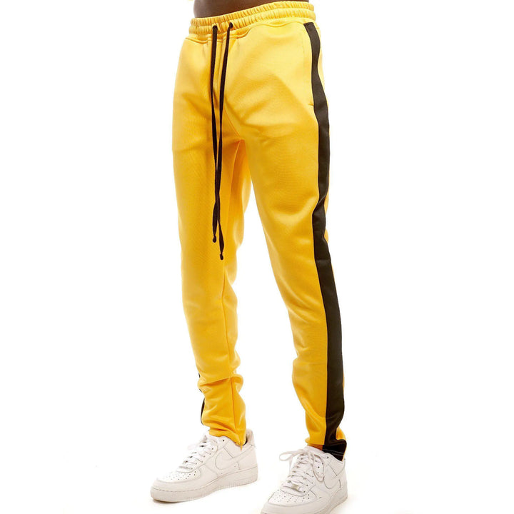 Rebel Minds Men Track Pants (Gold Black)-Gold Black-Small-Nexus Clothing